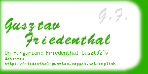gusztav friedenthal business card